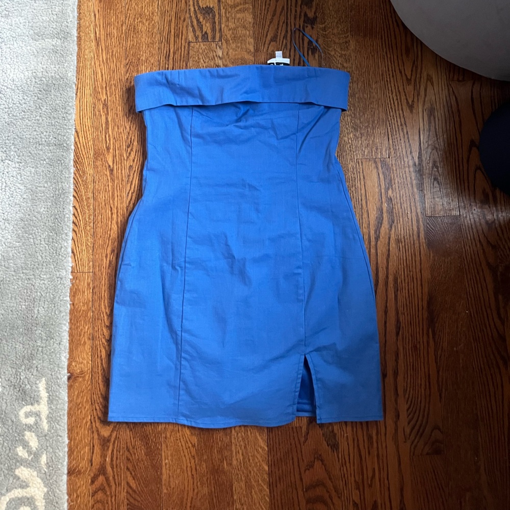 Blue Strapless Dress